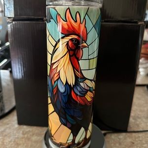 20 oz ROOSTER SKINNY TUMBLER - COMES WITH LID AND STRAW